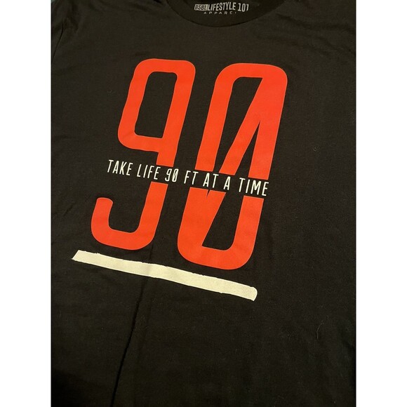 BSBL Lifestyle 101 Baseball Apparel 90 Ft. At A Time T-Shirt Men’s LARGE Black - Picture 1 of 7